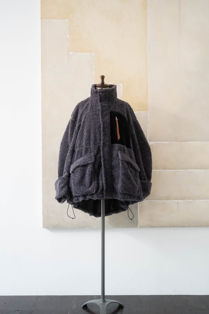 Knuth Marf boa jacket(unisex)/charcoal - KNUTH MARF
