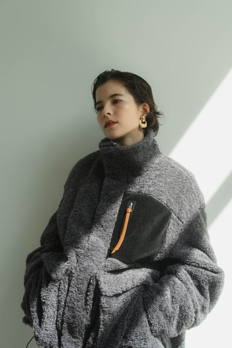 Knuth Marf boa jacket(unisex)/charcoal - KNUTH MARF