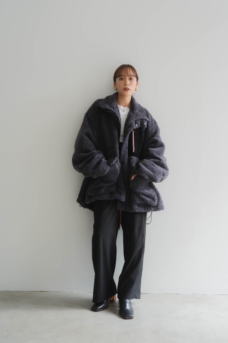 Knuth Marf boa jacket(unisex)/charcoal | KNUTH MARF