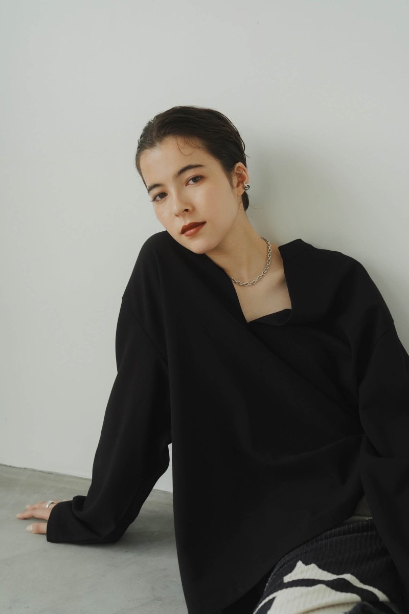 label keyneck tops(unisex)/black | KNUTH MARF