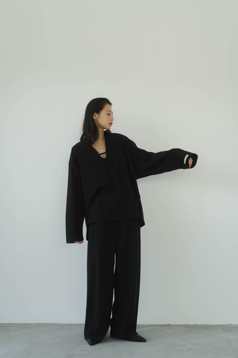 label keyneck tops(unisex)/black | KNUTH MARF