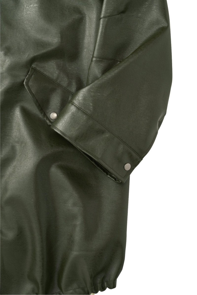 label leather jacket/darkgreen