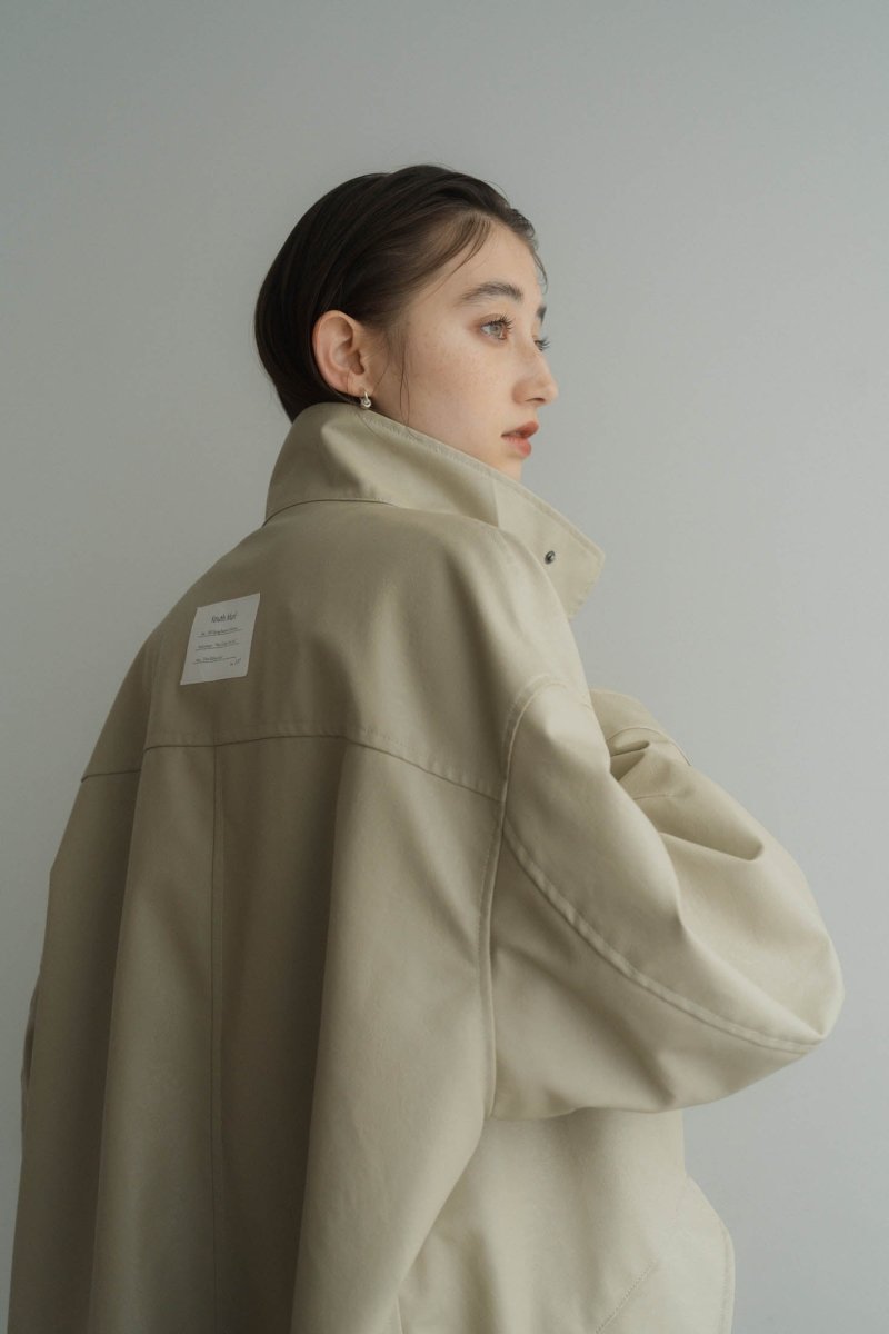label leather jacket/sandbeige