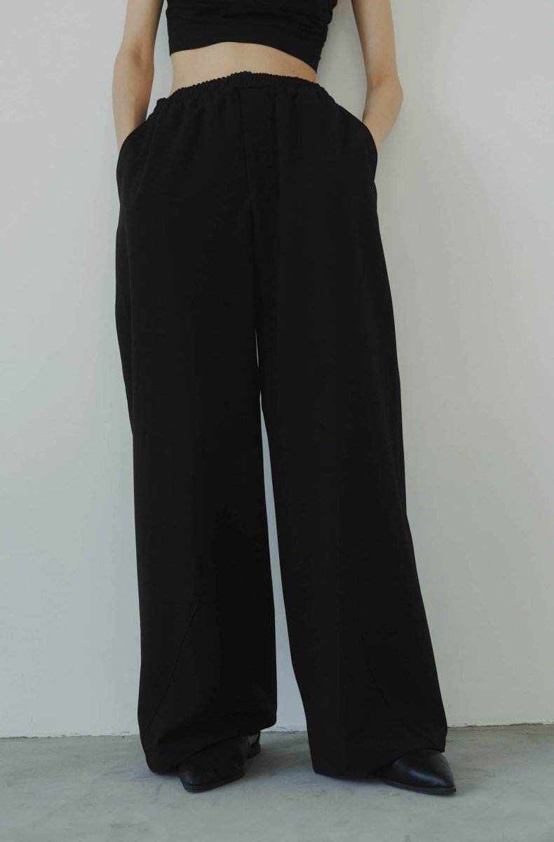 label loose pants(unisex)/black