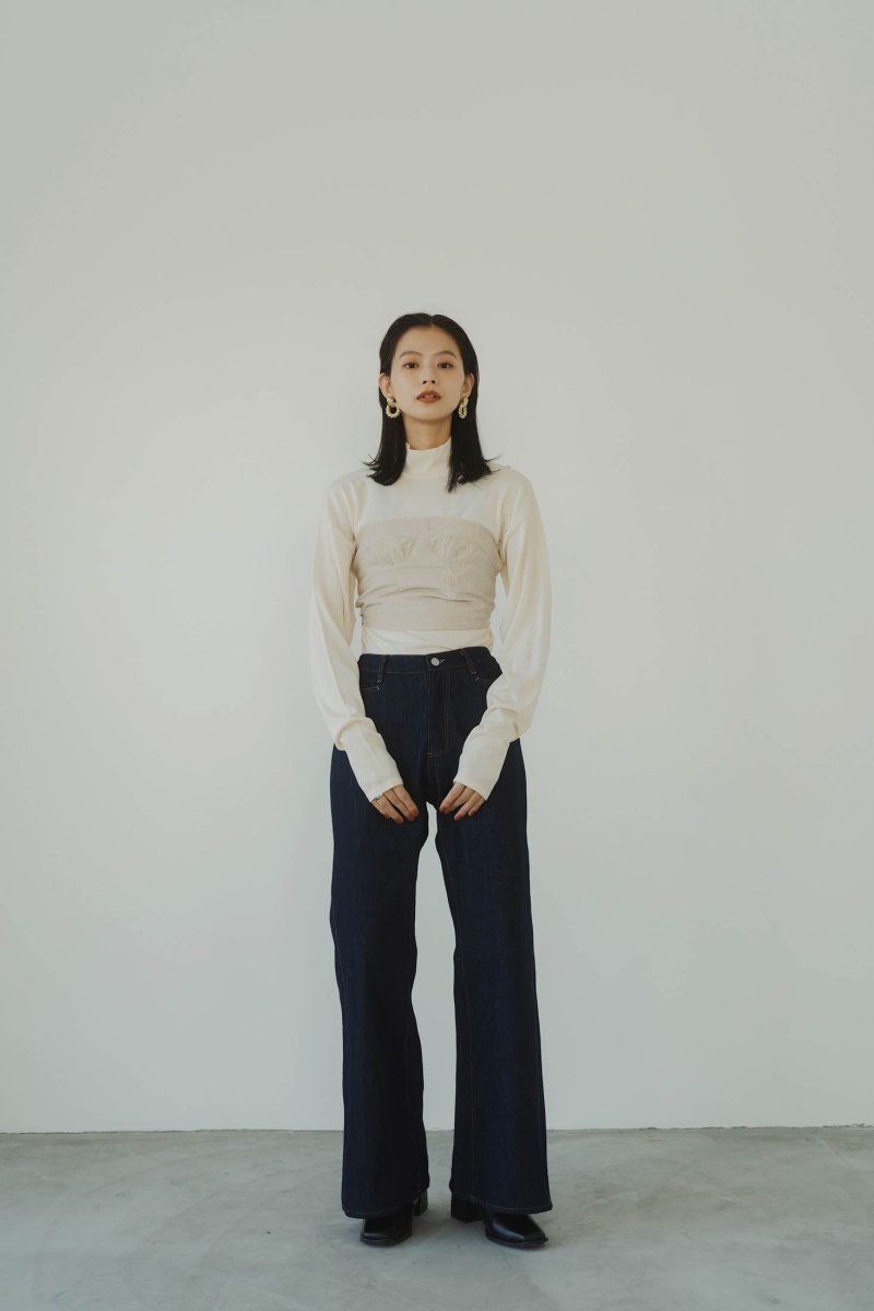 lame bustier combination knit/3color | KNUTH MARF