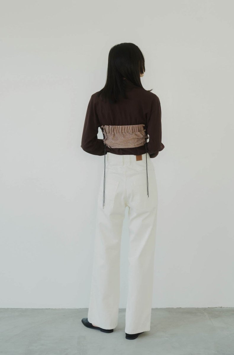 lame bustier combination knit/3color - KNUTH MARF