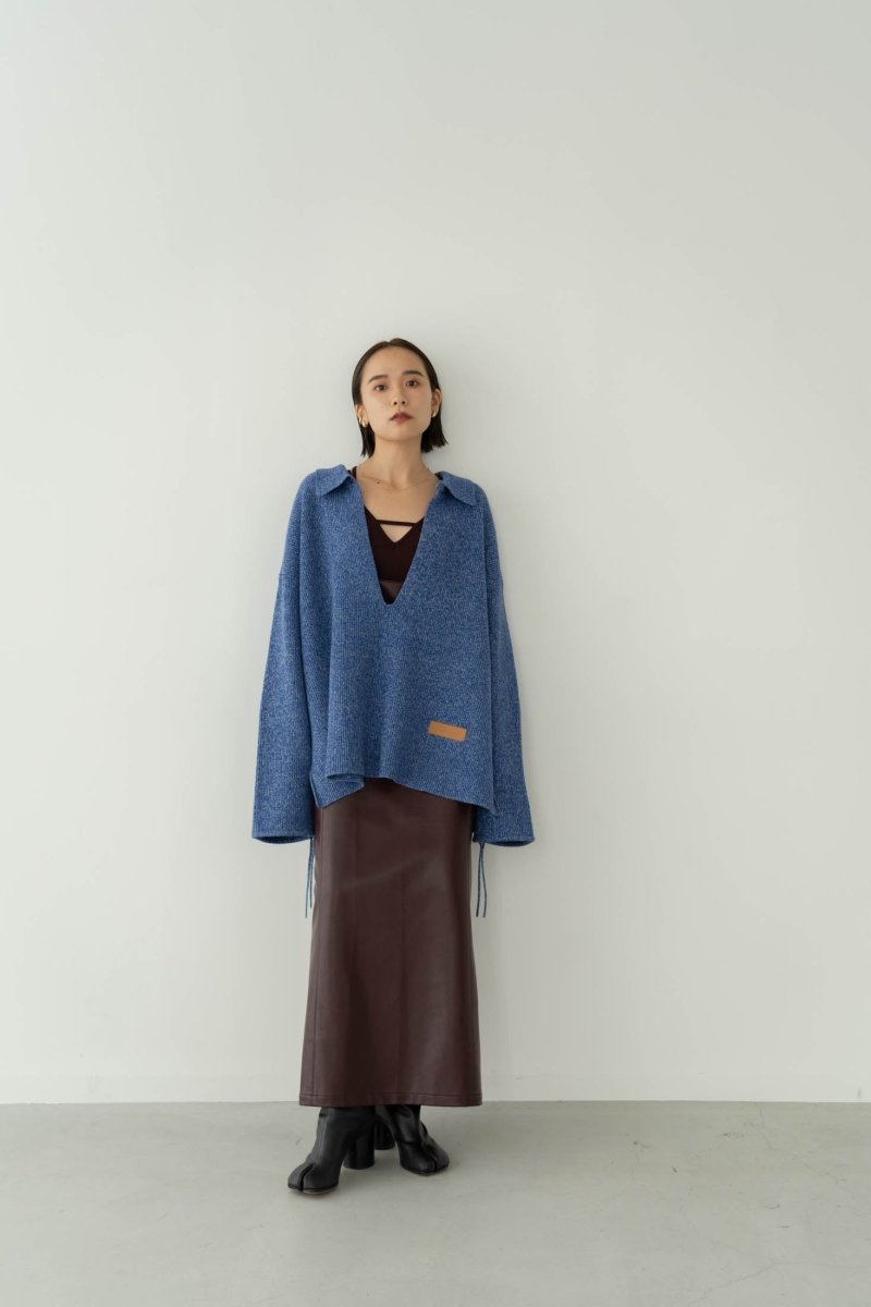 leather salopette skirt/2color | KNUTH MARF