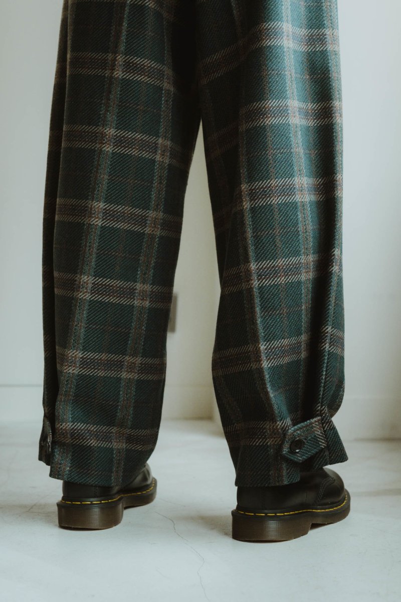 loose slacks pants/checkgreen | KNUTH MARF