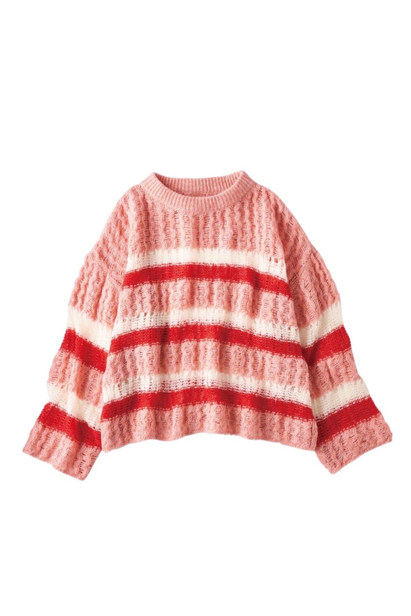 low gauge border knit/pink | KNUTH MARF