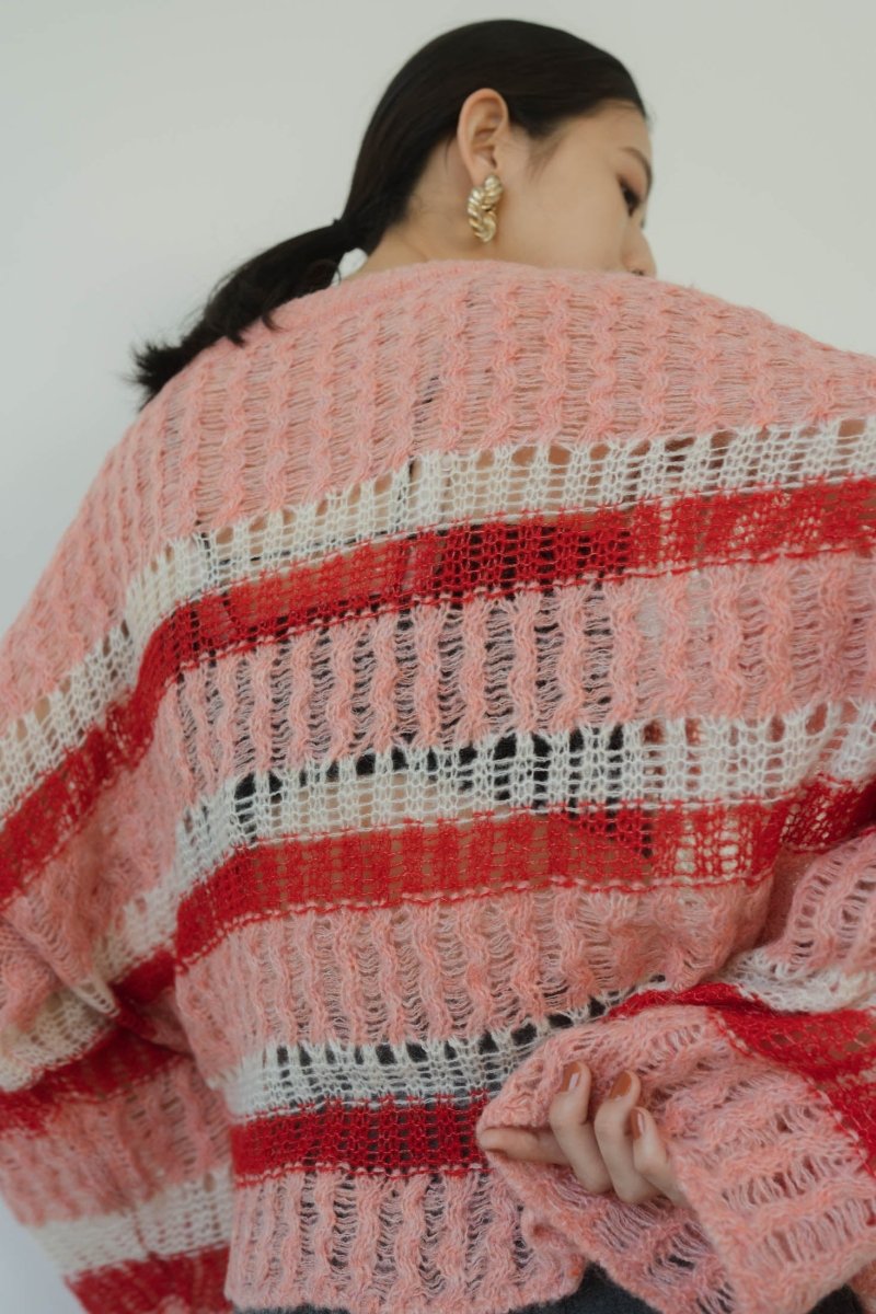 low gauge border knit/pink | KNUTH MARF