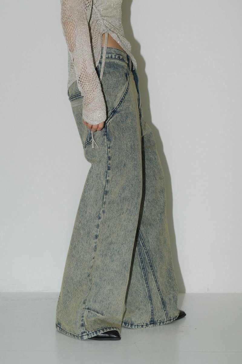 low rise denim pants(unisex)/4color - KNUTH MARF