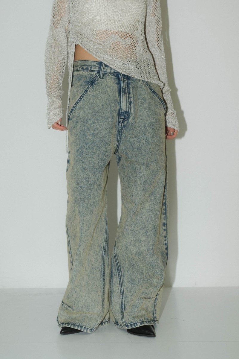 low rise denim pants(unisex)/4color