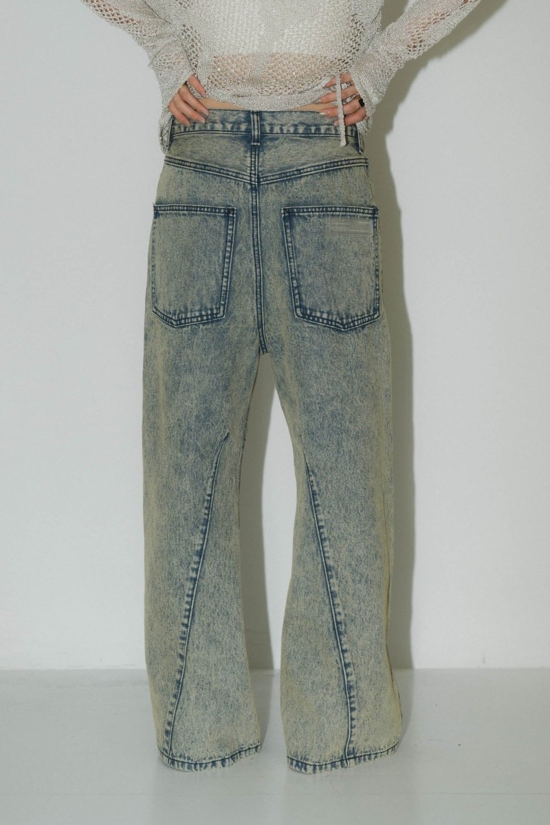 low rise denim pants(unisex)/4color