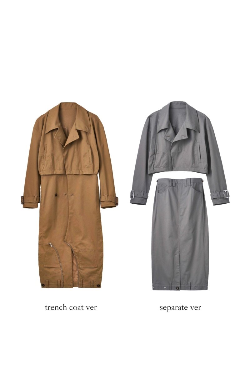 many way trench coat/gray