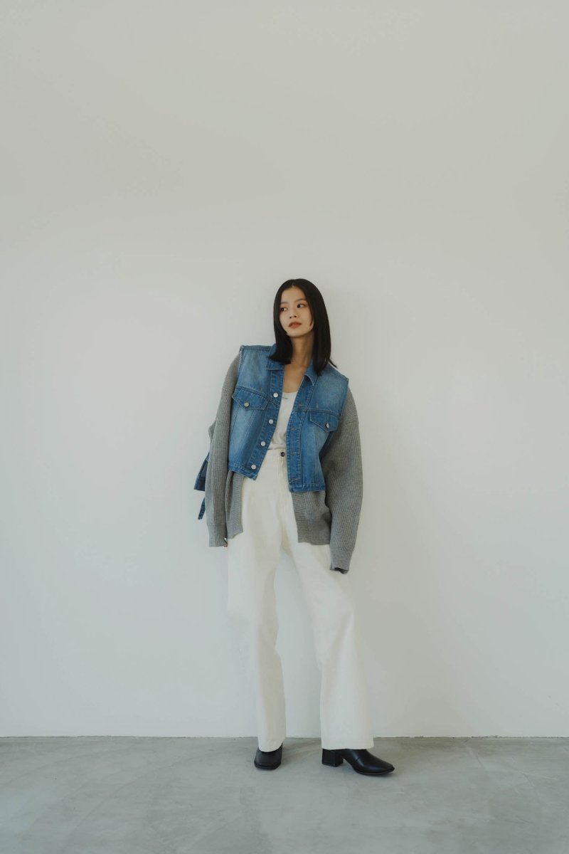 manyway denim jacket cardigan/bluegray | KNUTH MARF