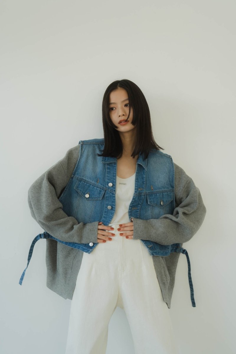 manyway denim jacket cardigan/bluegray