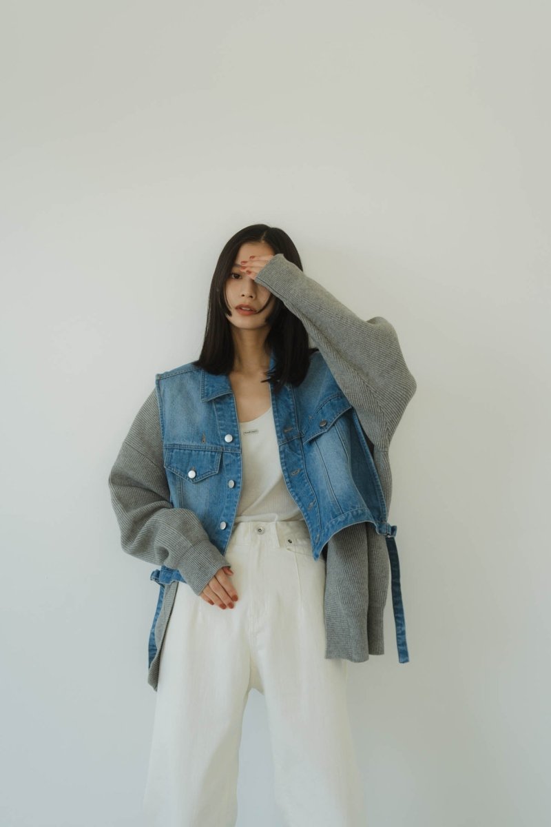 manyway denim jacket cardigan/bluegray | KNUTH MARF