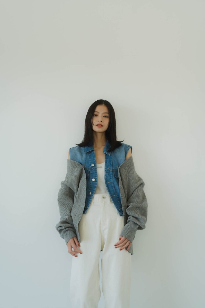 manyway denim jacket cardigan/bluegray | KNUTH MARF