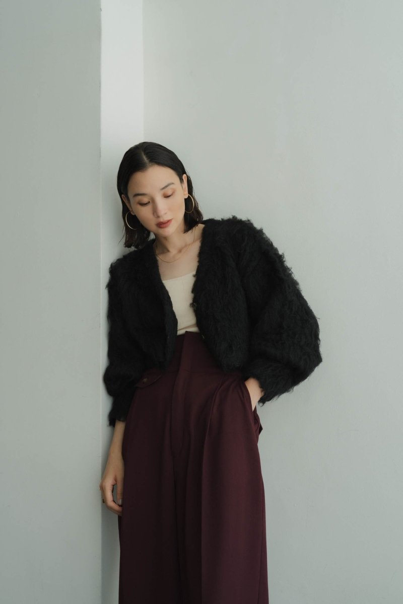 minimal shaggy cardigan/black | KNUTH MARF