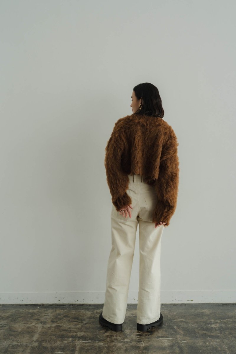 Knuth Marf minimal shaggy cardigan/brown