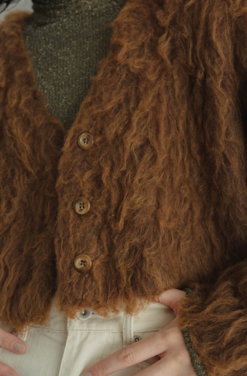 minimal shaggy cardigan/brown | KNUTH MARF