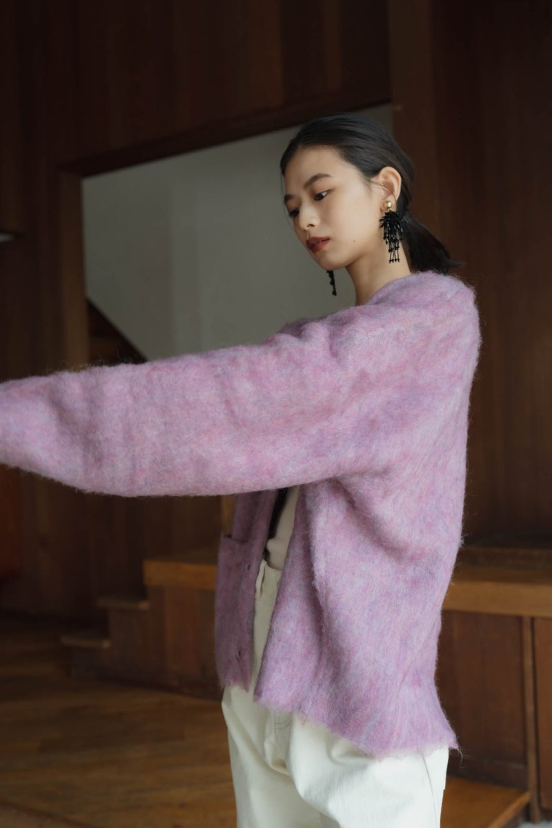 テスト】mix mohair cardigan/lilac | KNUTH MARF