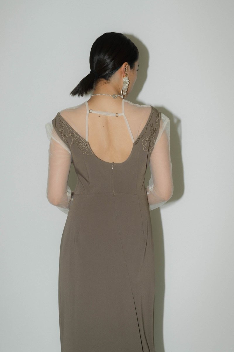 off shoulder design one piece/khaki