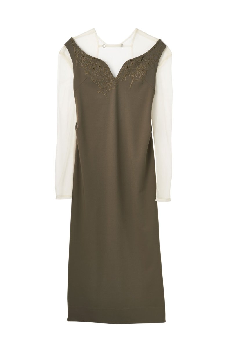 off shoulder design one piece/khaki