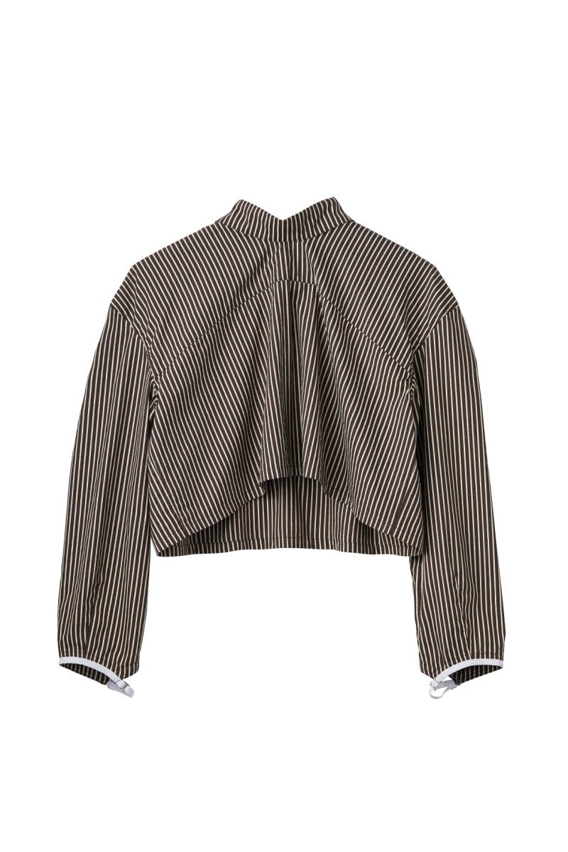 2way stripe volume shirt/stripebrown | KNUTH MARF