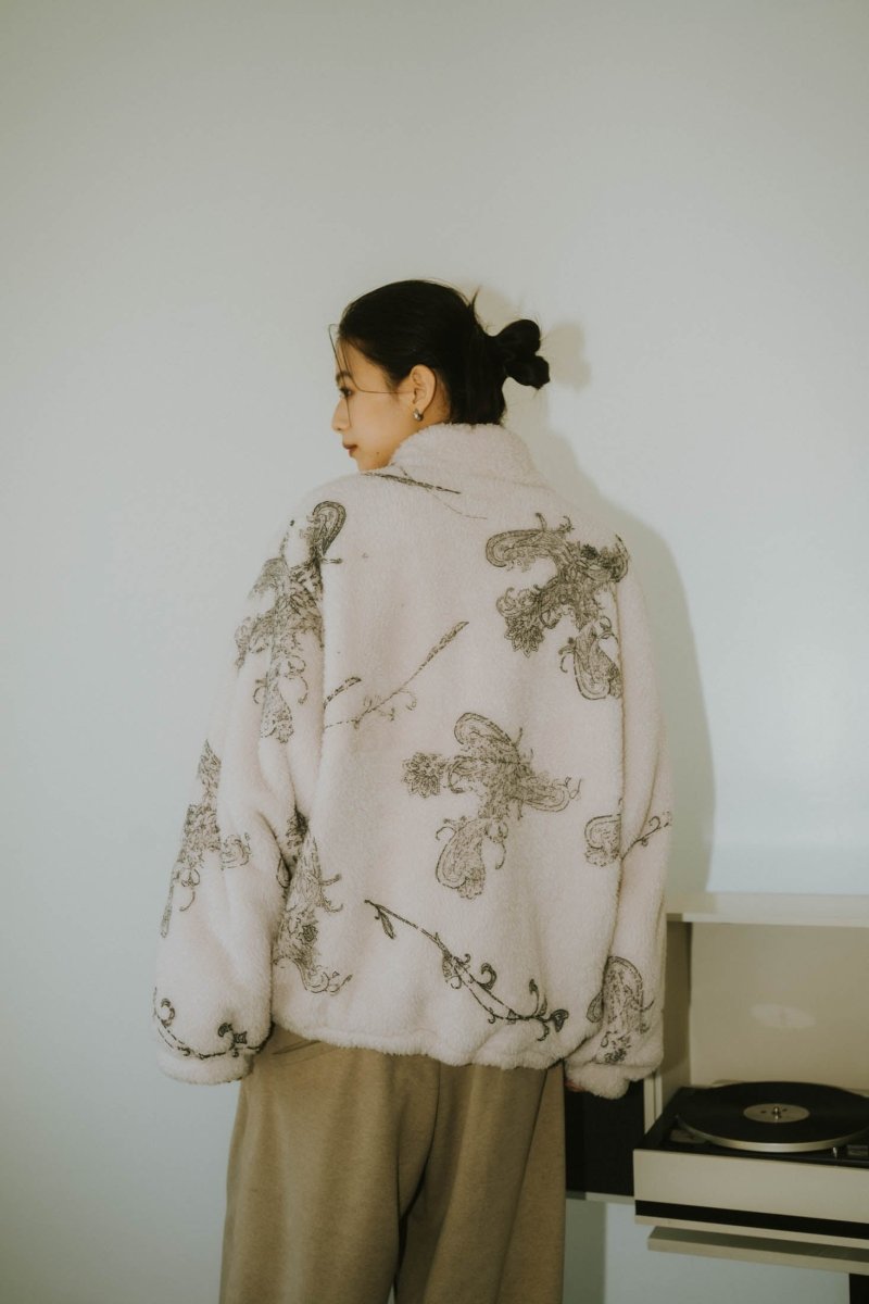 paisley pattern fleece(unisex)/ivory | KNUTH MARF