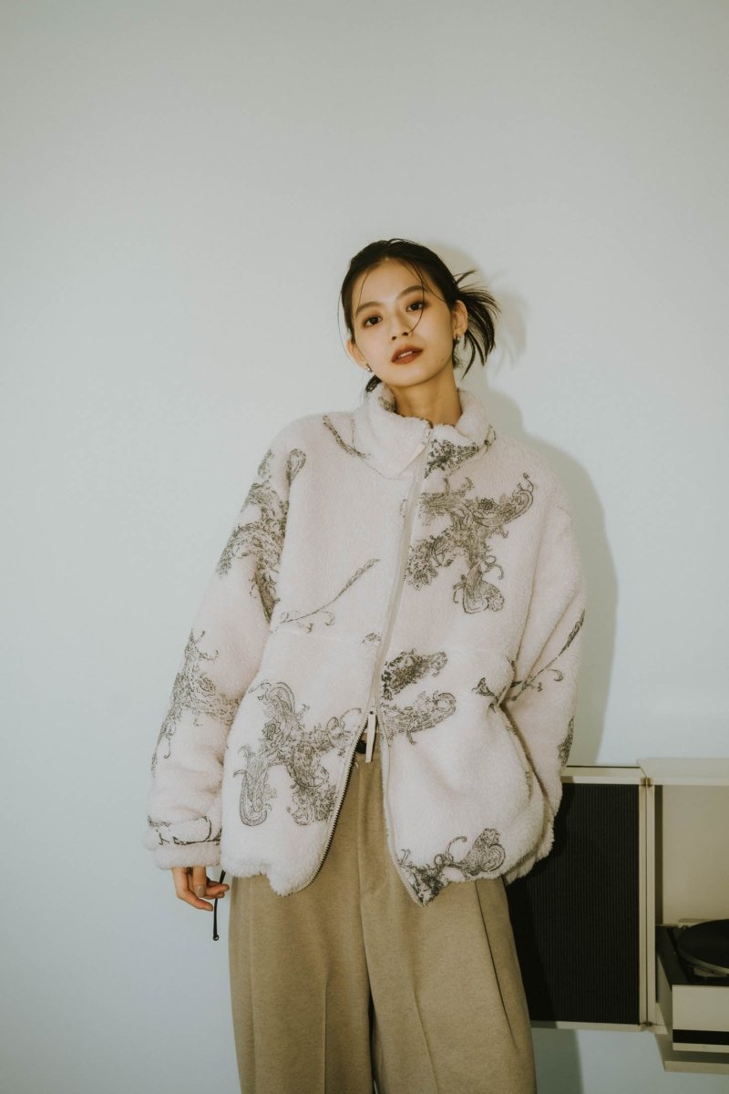 paisley pattern fleece(unisex)/ivory | KNUTH MARF