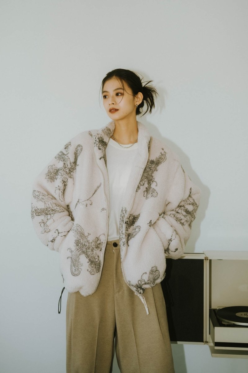 paisley pattern fleece(unisex)/ivory | KNUTH MARF