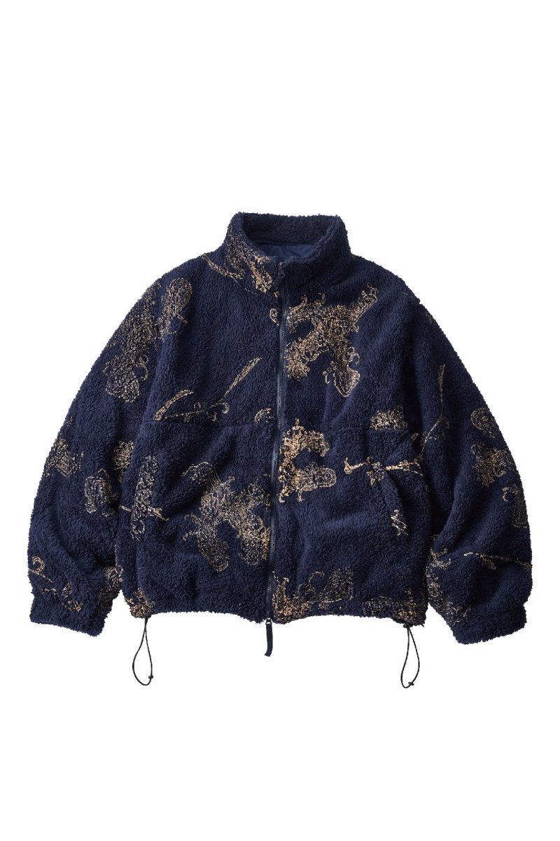 paisley pattern fleece(unisex)/navy | KNUTH MARF