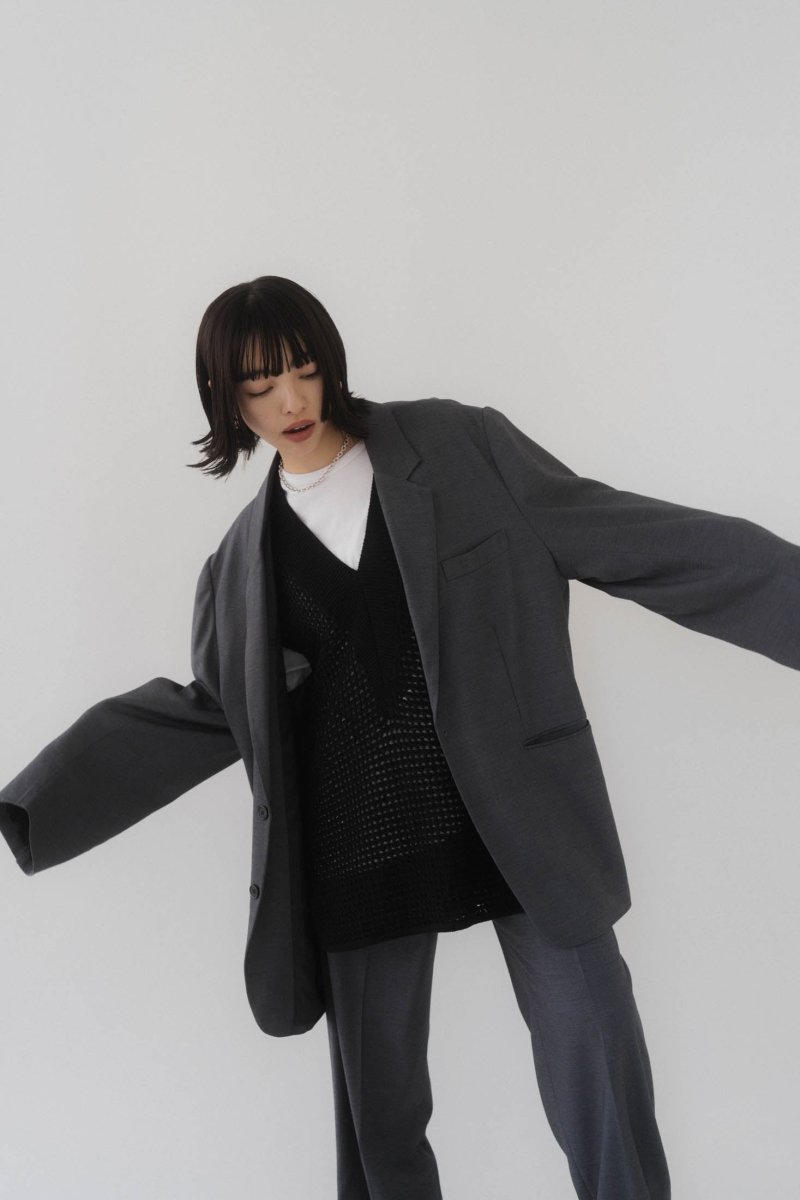 relax tailored jacket(unisex)/darkgray - KNUTH MARF