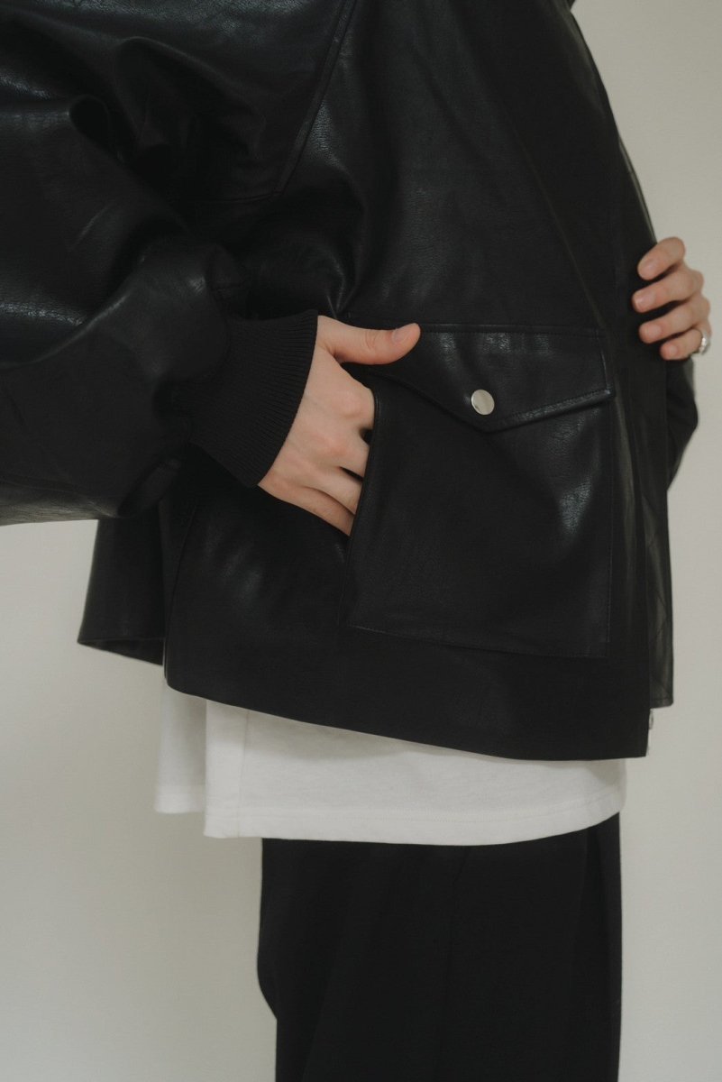 round sleeve flight jacket(unisex)/leather | KNUTH MARF