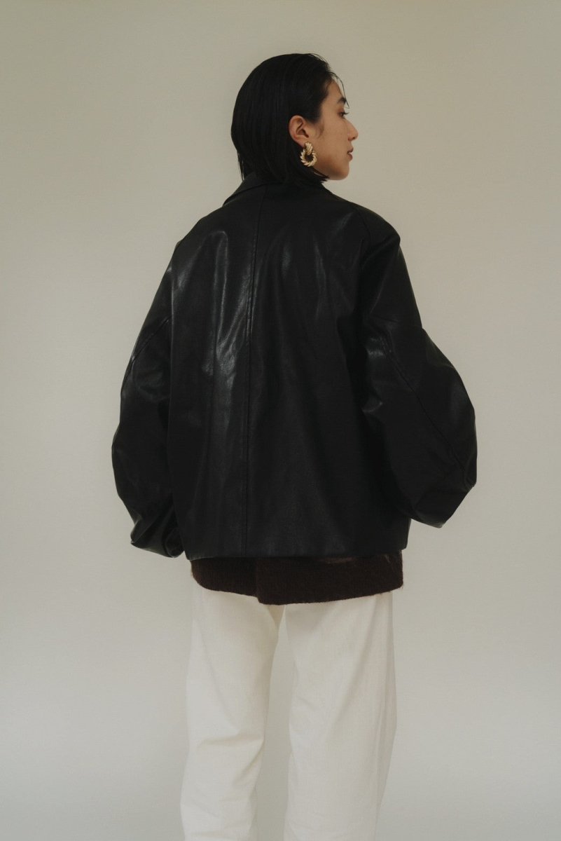 round sleeve flight jacket(unisex)/leather | KNUTH MARF