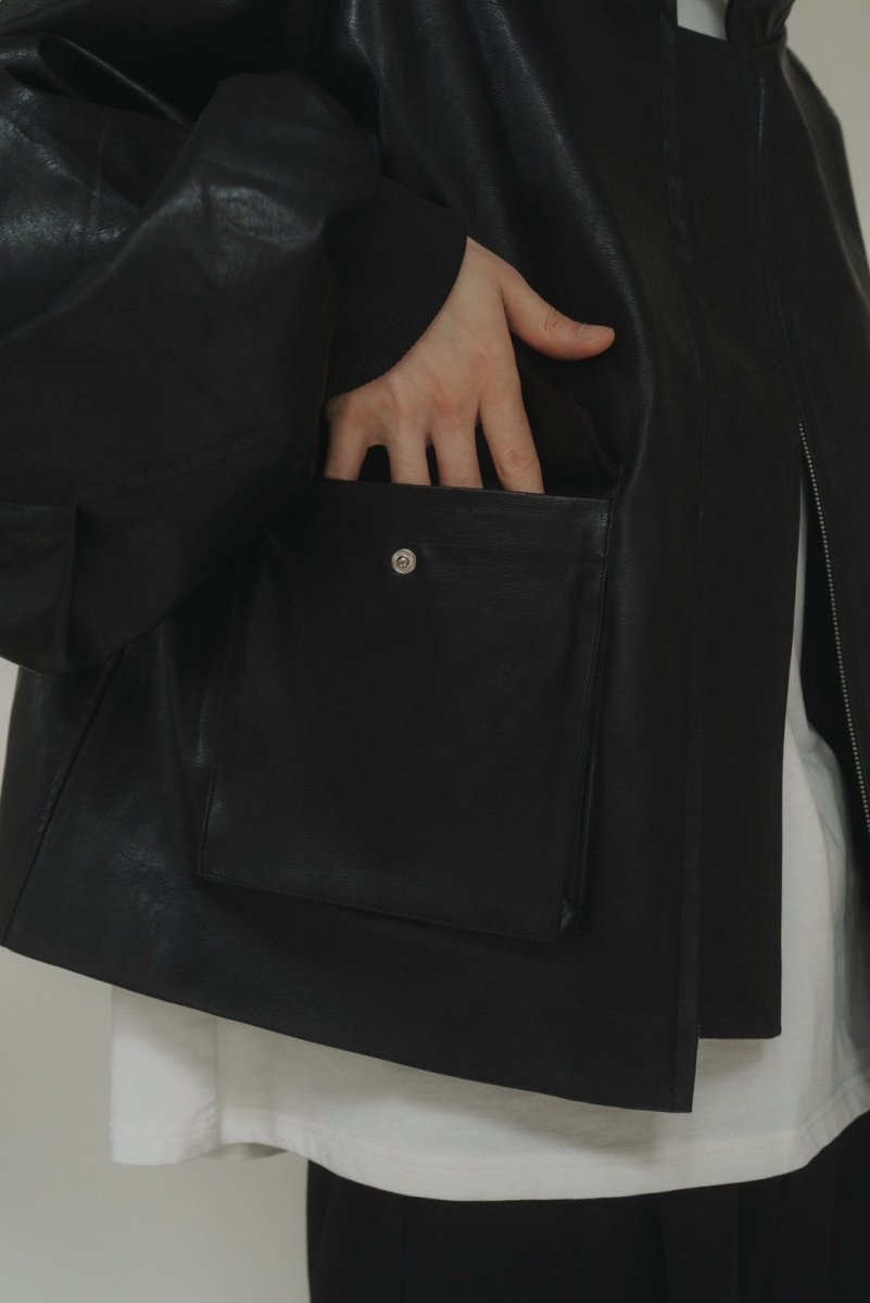 round sleeve flight jacket(unisex)/leather