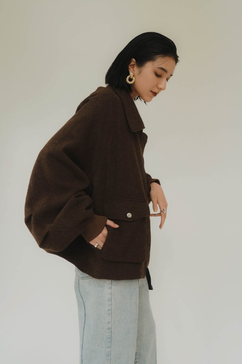 round sleeve flight jacket(unisex)/mixbrown | KNUTH MARF