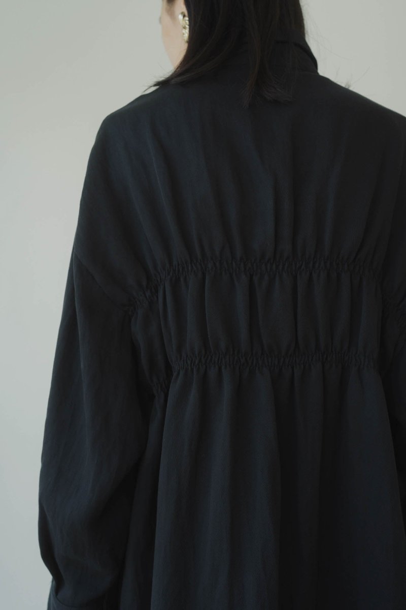 shirring shirt/black - KNUTH MARF