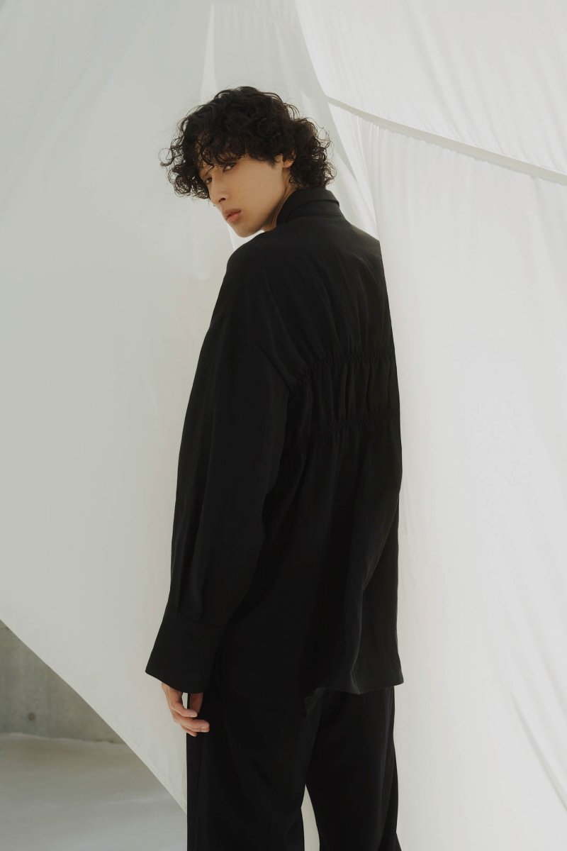 shirring shirt/black | KNUTH MARF