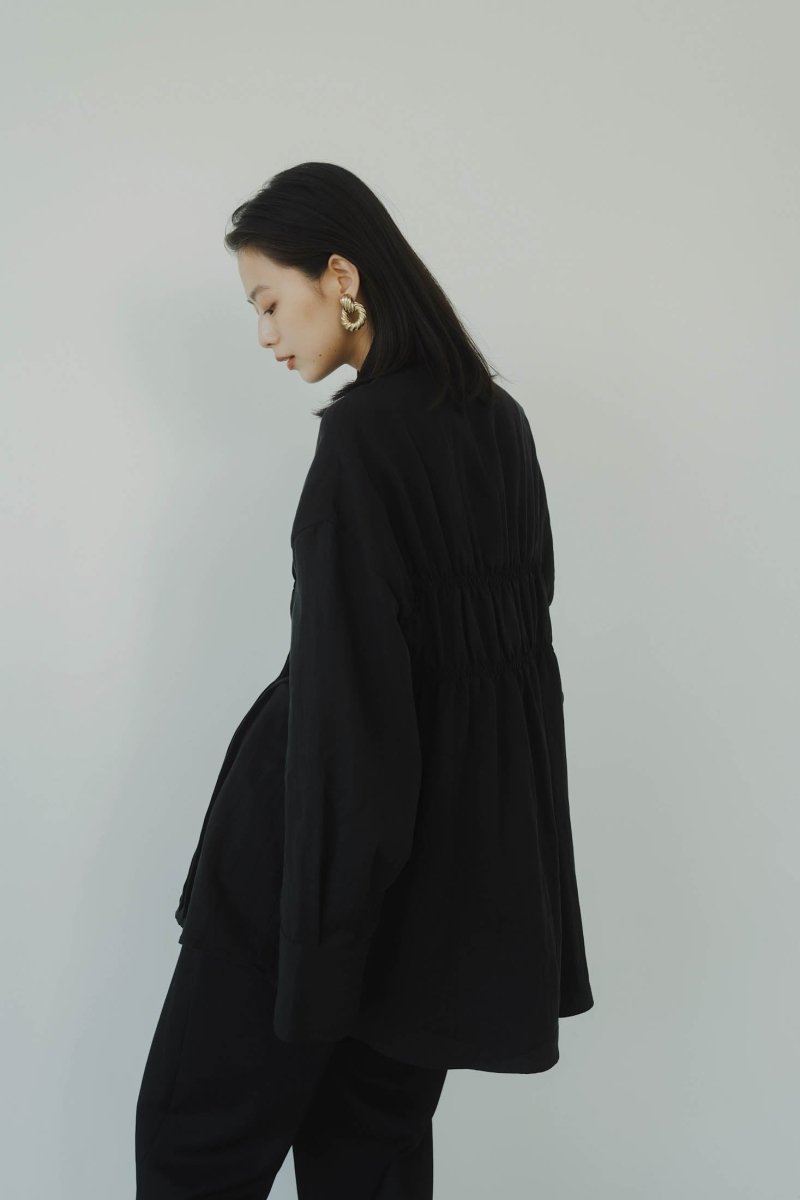 shirring shirt/black | KNUTH MARF