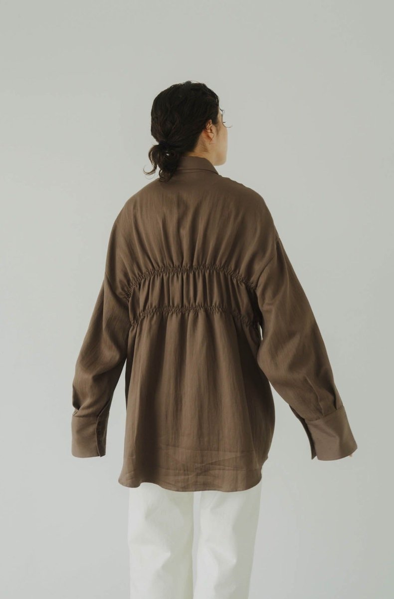 shirring shirt/brown | KNUTH MARF