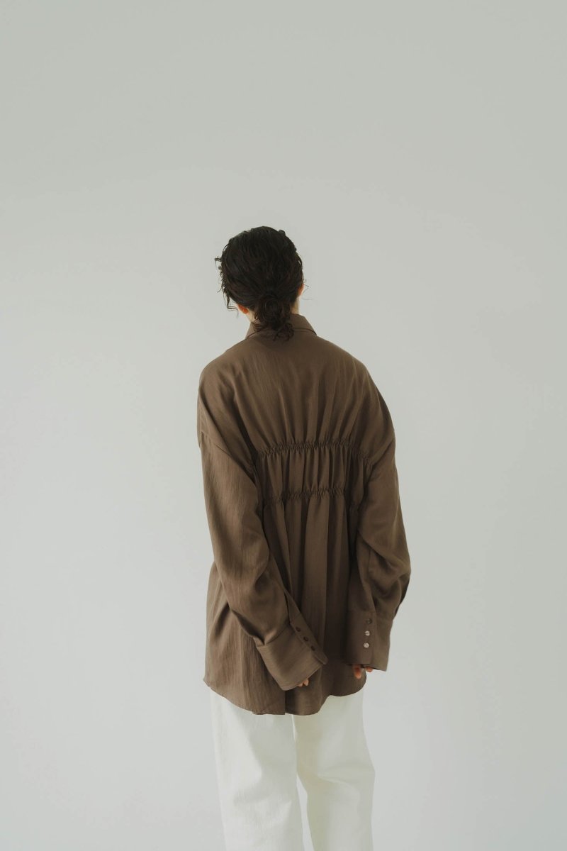 shirring shirt/brown | KNUTH MARF