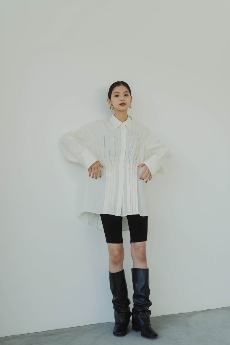 shirring shirt/white | KNUTH MARF