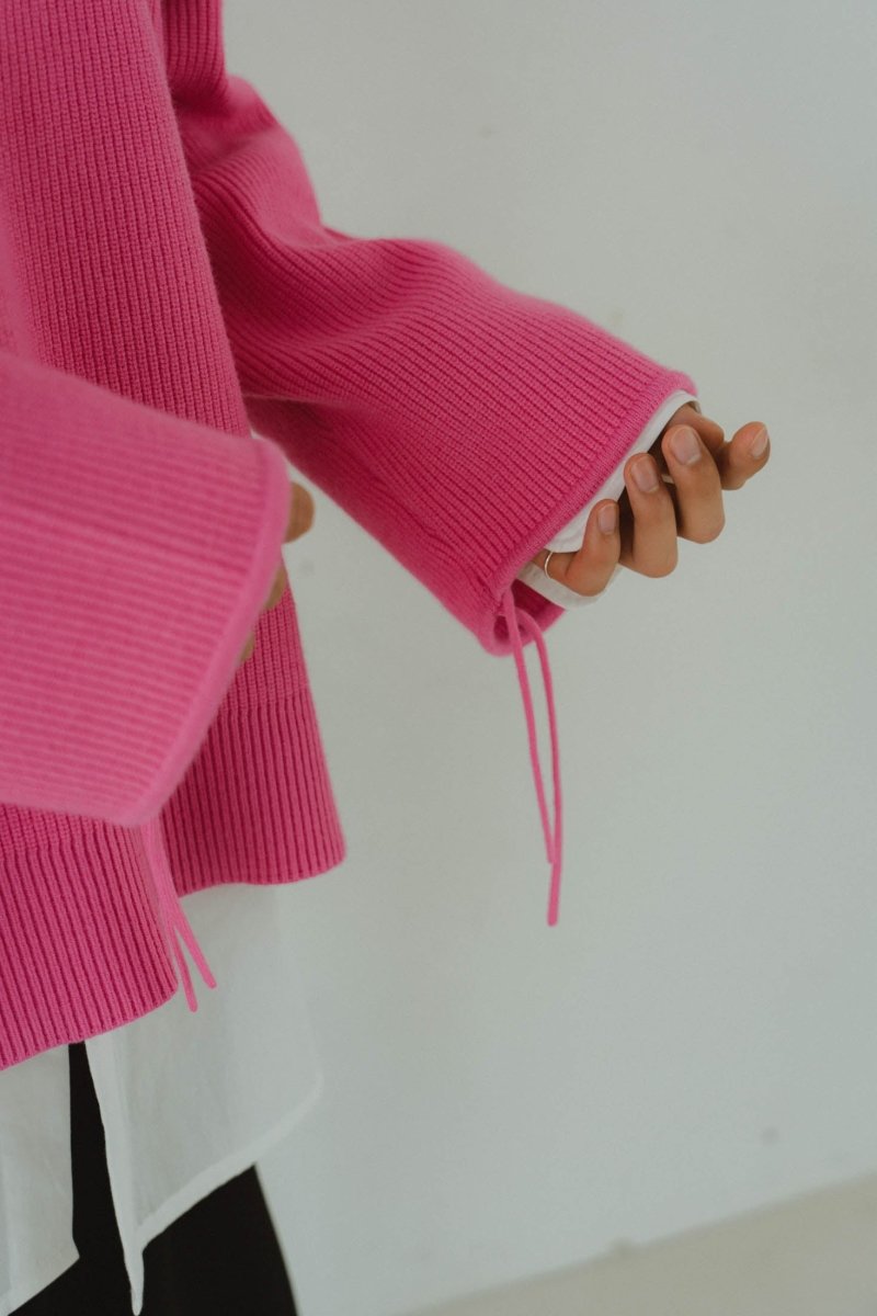 slit neck loose knit (unisex)/4color - KNUTH MARF