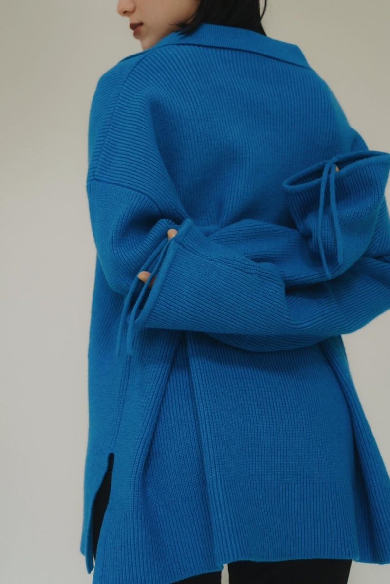 slit neck loose knit(unisex)/4color