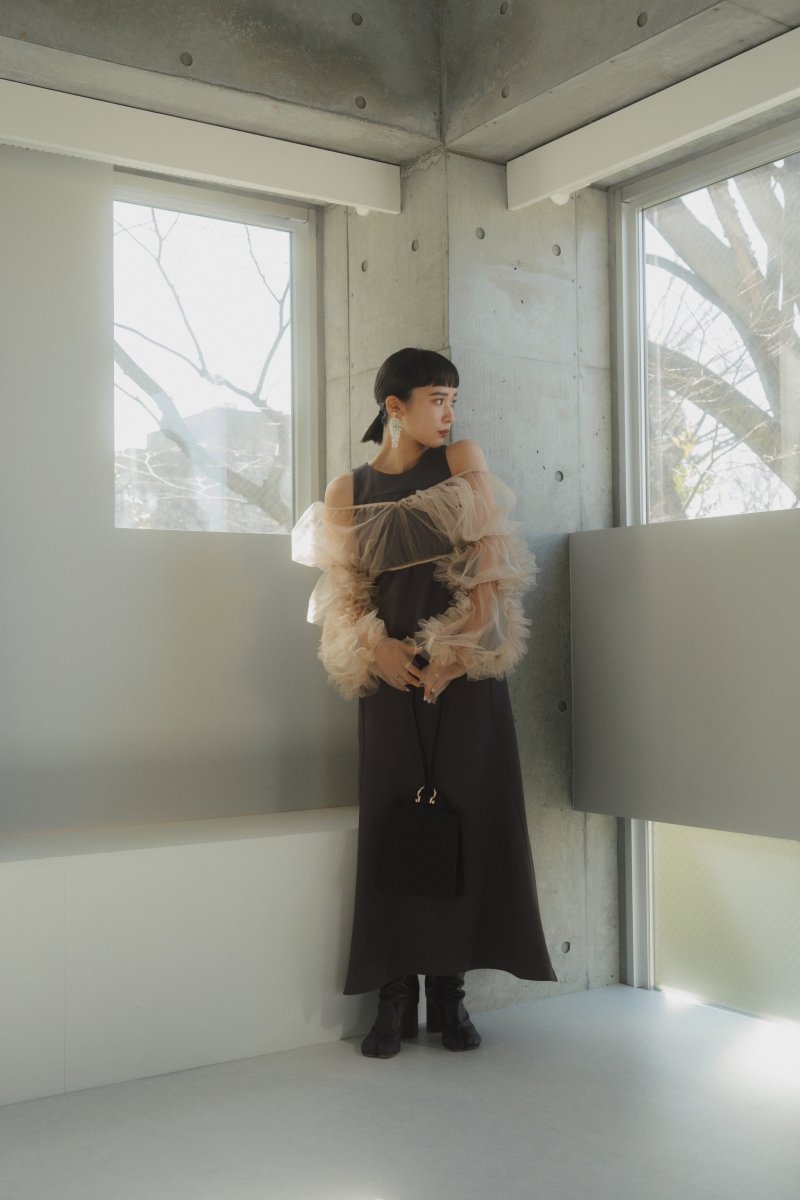 クヌースマーフKnuth Marf tulle bolero one piece/beige