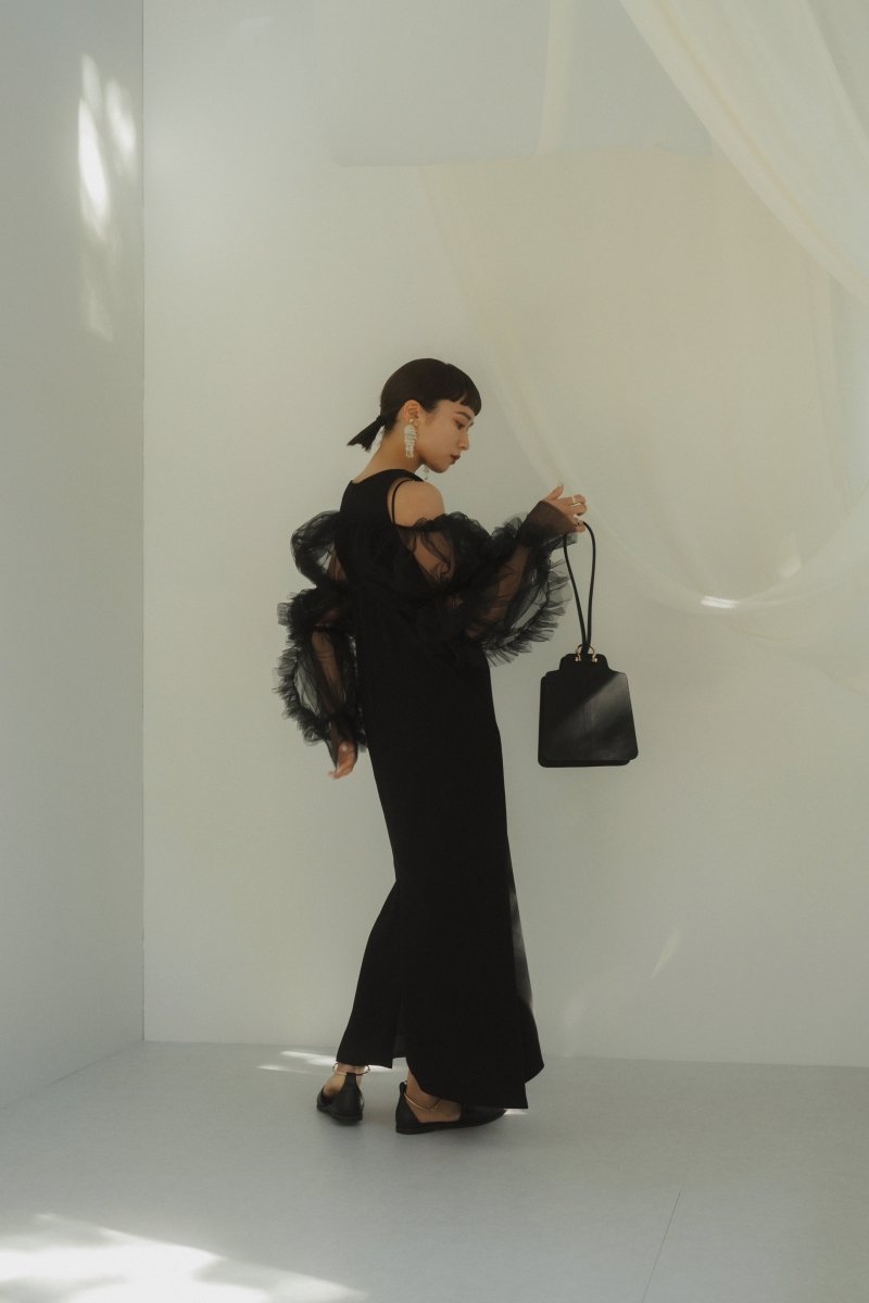 チュールボレロワンピース【knuth marf】tulle bolero one piece/black