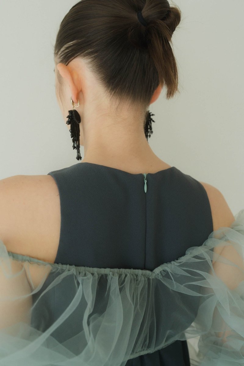 【knuth marf】tulle bolero one piece/blue