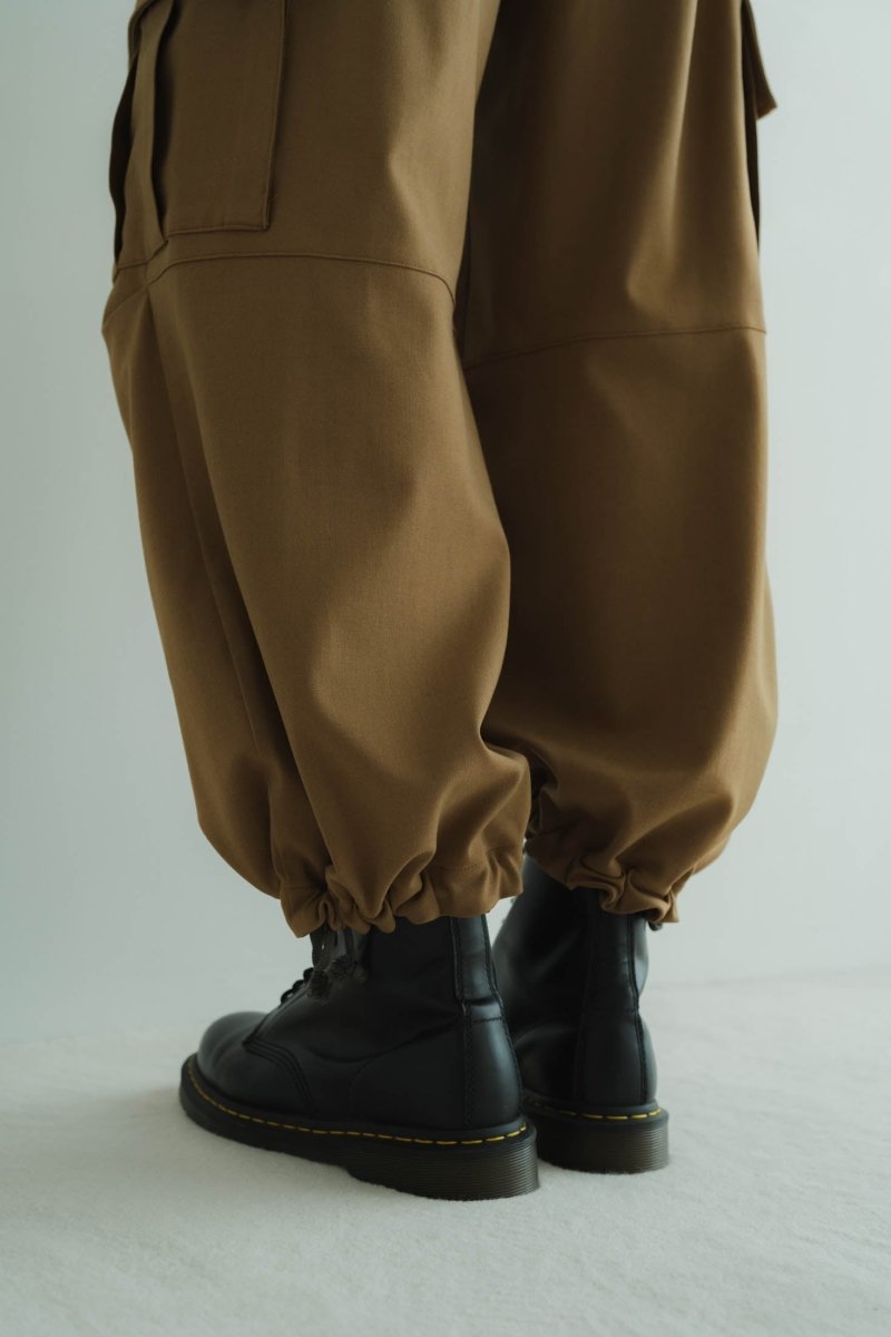 two tuck cargo pants/camel - KNUTH MARF